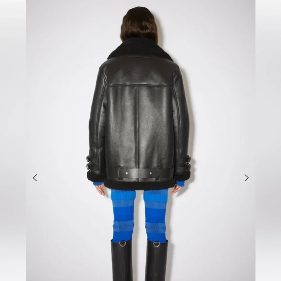 Acne Studios Velocite Leather and Shearling coat - Picture 5 of 12